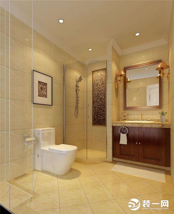 高品质卫浴装修 绵阳装修网为您展示卫生间瓷砖效果图